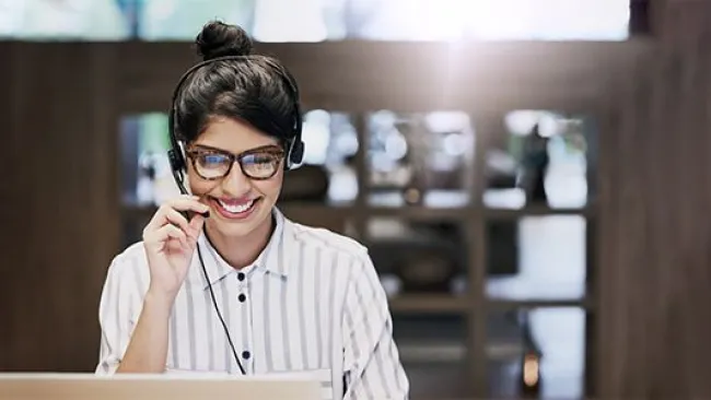 A woman on a call